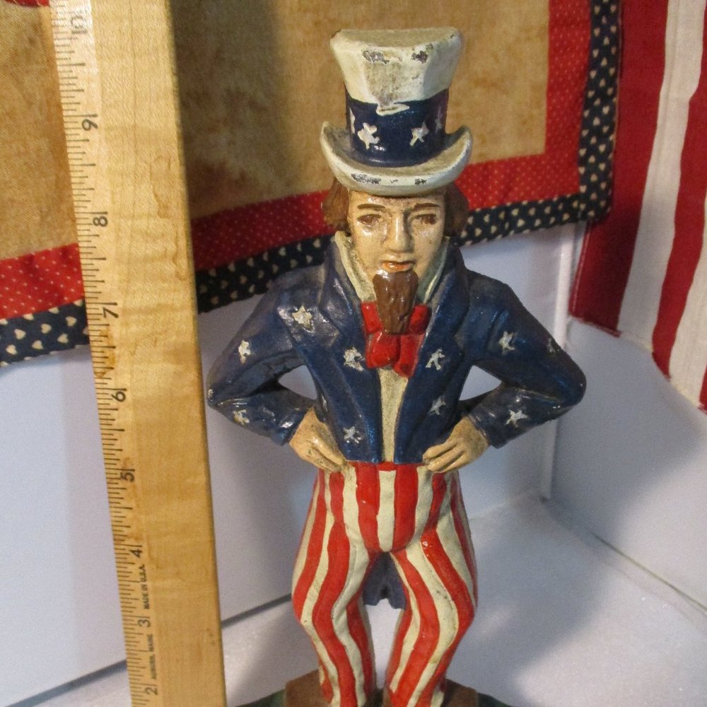 Vintage Uncle Sam Cast Iron Metal Doorstop Door Stop Americana Patriotic - Picture 3 of 12